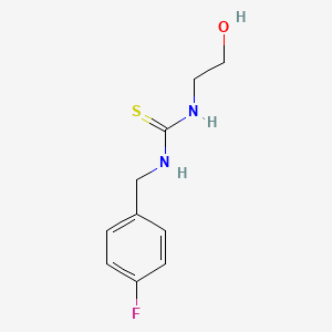 molecular formula C10H13FN2OS B14579417 Thiourea, N-[(4-fluorophenyl)methyl]-N'-(2-hydroxyethyl)- CAS No. 61290-32-2
