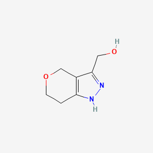 molecular formula C7H10N2O2 B1457943 (1,4,6,7-Tetrahydropyrano[4,3-c]pyrazol-3-yl)methanol CAS No. 1351386-56-5