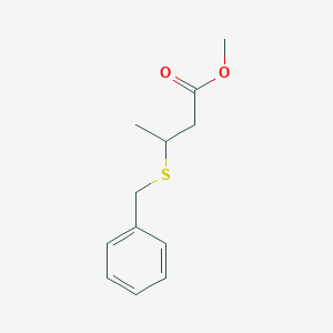 molecular formula C12H16O2S B14579440 Butanoic acid, 3-[(phenylmethyl)thio]-, methyl ester CAS No. 61452-42-4