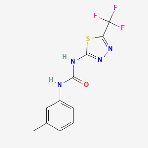 molecular formula C11H9F3N4OS B14579455 N-(3-Methylphenyl)-N'-[5-(trifluoromethyl)-1,3,4-thiadiazol-2-yl]urea CAS No. 61516-30-1