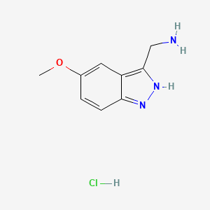 molecular formula C9H12ClN3O B1457946 (5-Methoxy-1H-indazol-3-yl)methanamine hydrochloride CAS No. 1187929-31-2
