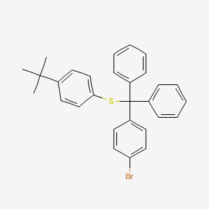 molecular formula C29H27BrS B14579494 Benzene, 1-bromo-4-[[[4-(1,1-dimethylethyl)phenyl]thio]diphenylmethyl]- CAS No. 61623-75-4