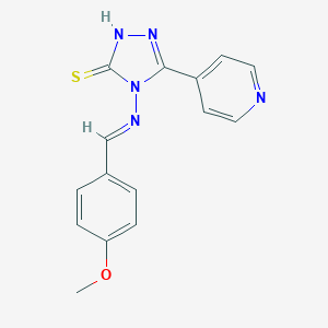 molecular formula C15H13N5OS B145795 4-[(E)-(4-methoxyphenyl)methylideneamino]-3-pyridin-4-yl-1H-1,2,4-triazole-5-thione CAS No. 133846-98-7
