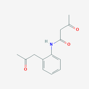 molecular formula C13H15NO3 B14579502 Butanamide, 3-oxo-N-[2-(2-oxopropyl)phenyl]- CAS No. 61564-00-9