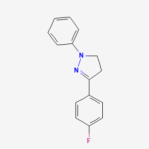 molecular formula C15H13FN2 B14579533 1-Phenyl-3-(4-fluorophenyl)-2-pyrazoline CAS No. 61447-57-2