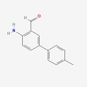 molecular formula C14H13NO B1457957 4-氨基-4'-甲基联苯-3-甲醛 CAS No. 1426813-46-8