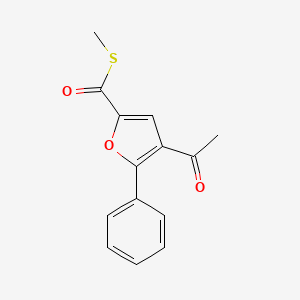 molecular formula C14H12O3S B14579582 S-Methyl 4-acetyl-5-phenylfuran-2-carbothioate CAS No. 61667-84-3
