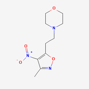 molecular formula C10H15N3O4 B14579674 Morpholine, 4-[2-(3-methyl-4-nitro-5-isoxazolyl)ethyl]- CAS No. 61194-86-3