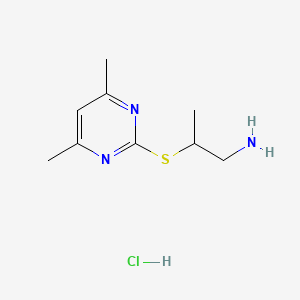 molecular formula C9H16ClN3S B1457969 2-((4,6-二甲基嘧啶-2-基)硫代)丙-1-胺盐酸盐 CAS No. 1864054-40-9