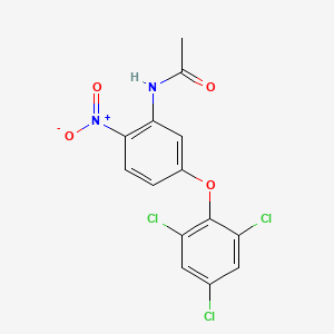 molecular formula C14H9Cl3N2O4 B14579700 N-[2-Nitro-5-(2,4,6-trichlorophenoxy)phenyl]acetamide CAS No. 61432-50-6
