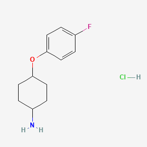 molecular formula C12H17ClFNO B1457971 4-(4-氟苯氧基)环己-1-胺盐酸盐 CAS No. 1864064-78-7