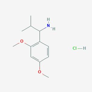 molecular formula C12H20ClNO2 B1457973 1-(2,4-Dimethoxyphenyl)-2-methylpropan-1-amine hydrochloride CAS No. 1864074-72-5