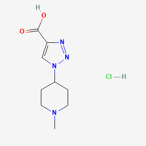 molecular formula C9H15ClN4O2 B1457974 1-(1-Methylpiperidin-4-yl)-1H-1,2,3-triazole-4-carboxylic acid hydrochloride CAS No. 1779123-58-8
