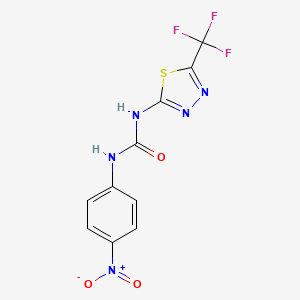 molecular formula C10H6F3N5O3S B14579755 N-(4-Nitrophenyl)-N'-[5-(trifluoromethyl)-1,3,4-thiadiazol-2-yl]urea CAS No. 61538-03-2