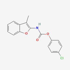 molecular formula C16H12ClNO3 B14579832 Carbamic acid, (3-methyl-2-benzofuranyl)-, 4-chlorophenyl ester CAS No. 61337-31-3