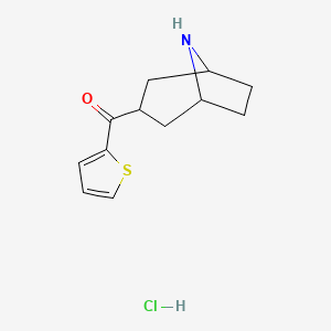 molecular formula C12H16ClNOS B1457985 (8-Azabicyclo[3.2.1]octan-3-yl)(thiophen-2-yl)methanone hydrochloride CAS No. 1823499-10-0