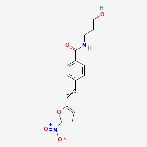 molecular formula C16H16N2O5 B14579856 N-(3-Hydroxypropyl)-4-[2-(5-nitrofuran-2-yl)ethenyl]benzamide CAS No. 61470-59-5
