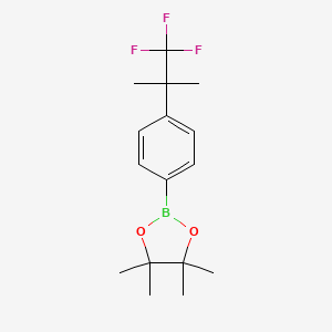 molecular formula C16H22BF3O2 B1457986 4,4,5,5-Tetramethyl-2-(4-(1,1,1-trifluoro-2-methylpropan-2-yl)phenyl)-1,3,2-dioxaborolane CAS No. 1432571-98-6