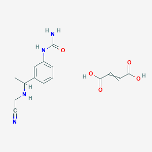 molecular formula C15H18N4O5 B14579896 But-2-enedioic acid--N-(3-{1-[(cyanomethyl)amino]ethyl}phenyl)urea (1/1) CAS No. 61208-58-0