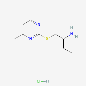 molecular formula C10H18ClN3S B1457990 1-((4,6-Dimethylpyrimidin-2-yl)thio)butan-2-amine hydrochloride CAS No. 1864058-00-3