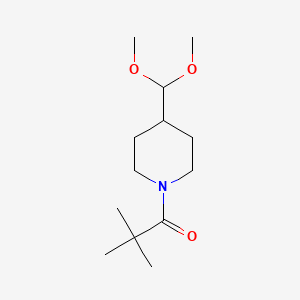 molecular formula C13H25NO3 B1457993 1-[4-(二甲氧基甲基)哌啶-1-基]-2,2-二甲基丙烷-1-酮 CAS No. 1707710-36-8