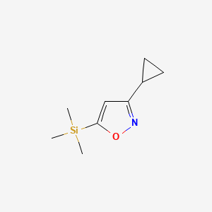 molecular formula C9H15NOSi B1457996 3-Cyclopropyl-5-trimethylsilanyl-isoxazole CAS No. 1823336-88-4