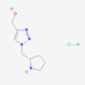 molecular formula C8H15ClN4O B1458000 [1-(Pyrrolidin-2-ylmethyl)-1H-1,2,3-triazol-4-yl]methanol hydrochloride CAS No. 1774897-17-4