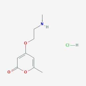 molecular formula C9H14ClNO3 B1458001 6-methyl-4-(2-(methylamino)ethoxy)-2H-pyran-2-one hydrochloride CAS No. 1824057-26-2