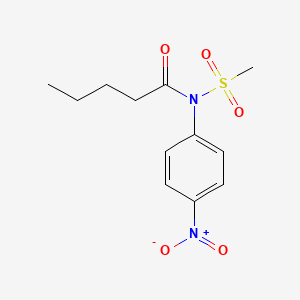 molecular formula C12H16N2O5S B14580039 N-(Methanesulfonyl)-N-(4-nitrophenyl)pentanamide CAS No. 61068-38-0