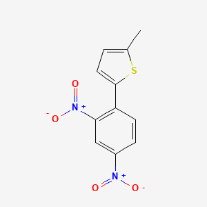 molecular formula C11H8N2O4S B14580064 Thiophene, 2-(2,4-dinitrophenyl)-5-methyl- CAS No. 61200-50-8
