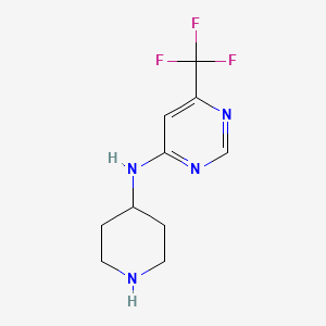 molecular formula C10H13F3N4 B1458007 N-(piperidin-4-yl)-6-(trifluoromethyl)pyrimidin-4-amine CAS No. 1448960-72-2
