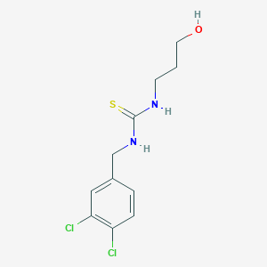 molecular formula C11H14Cl2N2OS B14580078 N-[(3,4-Dichlorophenyl)methyl]-N'-(3-hydroxypropyl)thiourea CAS No. 61290-60-6