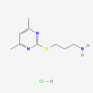 3-((4,6-Dimethylpyrimidin-2-yl)thio)propan-1-amine hydrochloride
