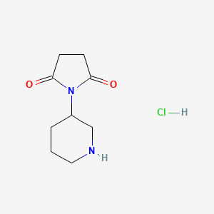 molecular formula C9H15ClN2O2 B1458014 1-(哌啶-3-基)吡咯烷-2,5-二酮盐酸盐 CAS No. 1864059-85-7