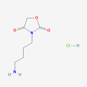 molecular formula C7H13ClN2O3 B1458015 3-(4-Aminobutyl)oxazolidine-2,4-dione hydrochloride CAS No. 1822673-97-1