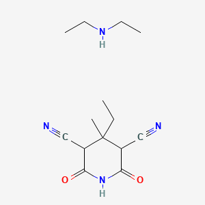molecular formula C14H22N4O2 B14580150 N-ethylethanamine;4-ethyl-4-methyl-2,6-dioxopiperidine-3,5-dicarbonitrile CAS No. 61193-06-4