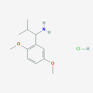 molecular formula C12H20ClNO2 B1458018 1-(2,5-Dimethoxyphenyl)-2-methylpropan-1-amine hydrochloride CAS No. 1864060-16-1
