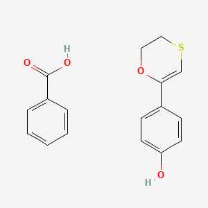 molecular formula C17H16O4S B14580194 Benzoic acid;4-(2,3-dihydro-1,4-oxathiin-6-yl)phenol CAS No. 61379-04-2
