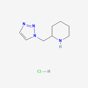 molecular formula C8H15ClN4 B1458023 2-(1H-1,2,3-triazol-1-ylmethyl)piperidine hydrochloride CAS No. 1949816-43-6