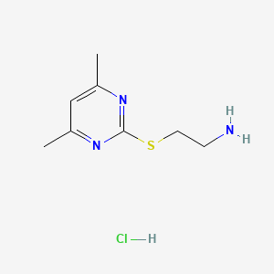 molecular formula C8H14ClN3S B1458025 2-((4,6-Dimethylpyrimidin-2-yl)thio)ethan-1-amine hydrochloride CAS No. 1864015-67-7