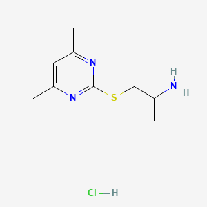 B1458027 1-((4,6-Dimethylpyrimidin-2-yl)thio)propan-2-amine hydrochloride CAS No. 1864064-27-6