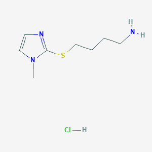 molecular formula C8H16ClN3S B1458028 4-((1-methyl-1H-imidazol-2-yl)thio)butan-1-amine hydrochloride CAS No. 1864059-90-4