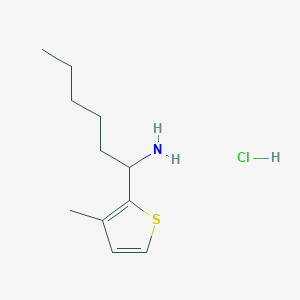 1-(3-Methylthiophen-2-yl)hexan-1-amine hydrochloride