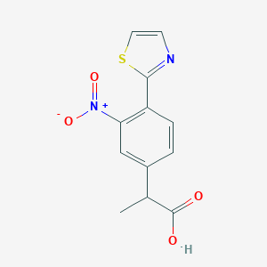 molecular formula C12H10N2O4S B145803 2-[3-Nitro-4-(thiazol-2-yl)phenyl]propionic Acid CAS No. 132483-59-1