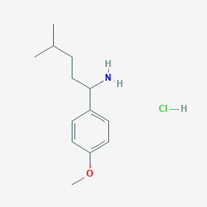 molecular formula C13H22ClNO B1458030 1-(4-Methoxyphenyl)-4-methylpentan-1-amine hydrochloride CAS No. 1864013-99-9