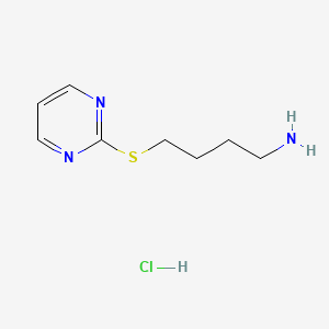 B1458033 4-(Pyrimidin-2-ylthio)butan-1-amine hydrochloride CAS No. 1864056-45-0
