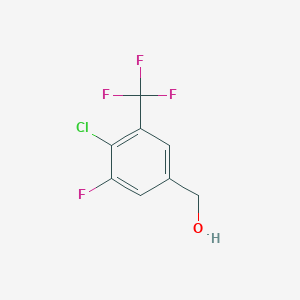 molecular formula C8H5ClF4O B1458036 4-Chloro-3-fluoro-5-(trifluoromethyl)benzyl alcohol CAS No. 1431329-65-5