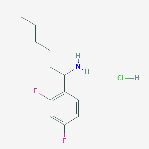 molecular formula C12H18ClF2N B1458045 1-(2,4-Difluorophenyl)hexan-1-amine hydrochloride CAS No. 1864074-27-0
