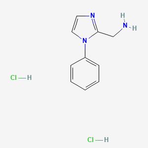 molecular formula C10H13Cl2N3 B1458058 (1-phenyl-1H-imidazol-2-yl)methanamine dihydrochloride CAS No. 1795396-57-4