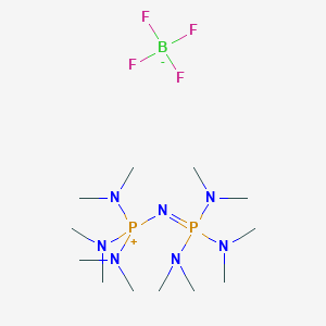 molecular formula C12H36BF4N7P2 B145806 1,1,1,3,3,3-Hexakis(dimethylamino)diphosphazenium tetrafluoroborate CAS No. 137334-98-6